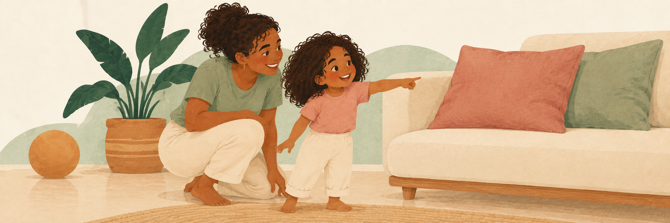 Ilustração da brincadeira caça às cores